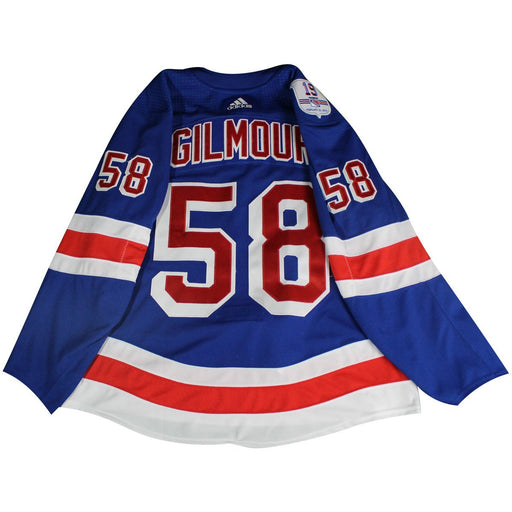 New York Ranger John Gilmour Game Used Jersey from (2/25/2018) Jean Ratelle Retirement Banner Night (Jersey Worn Full Game)(Size 56)