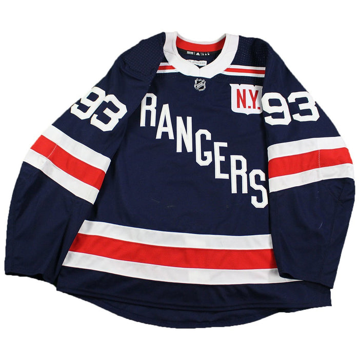 Mika Zibanejad #93 2018 New York Rangers Winter Classic Alternate style jersey worn at MSG on 2/1 and 2/7