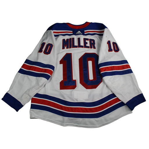 J.T. Miller New York Rangers 2017-2018 Game Used #10 Set 2  White Jersey w/ 100th Anniversary Patch (removed) Worn 12/5/17-2/17/18) Size 58