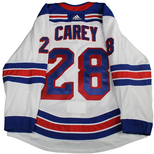 Paul Carey #28 New York Rangers 2017-2018 Game Used  Set 3  White Jersey (2/22/18-4/7/18)