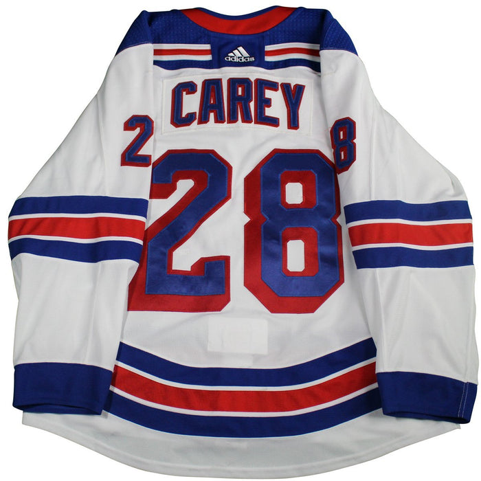 Paul Carey #28 New York Rangers 2017-2018 Game Used  Set 3  White Jersey (2/22/18-4/7/18)