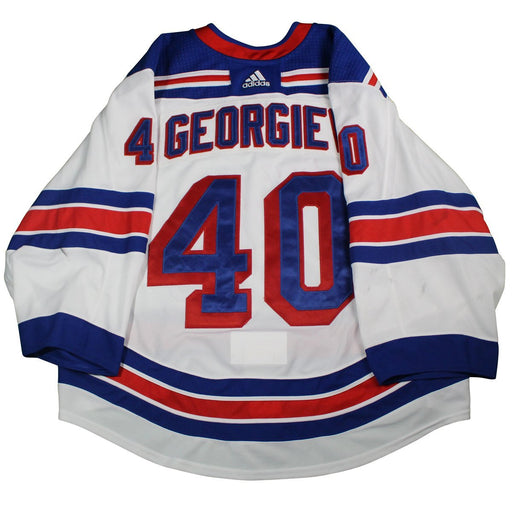 Alexandar Georgiev # 40 New York Rangers 2017-2018 Game Used  Set 3  White Jersey (3/3/18-3/22/18)(First Career Win)