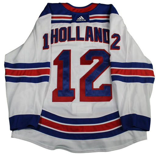 Peter Holland # 12 New York Rangers 2017-2018 Game Used  Set 4 White Jersey (2/22/18-4/7/18)