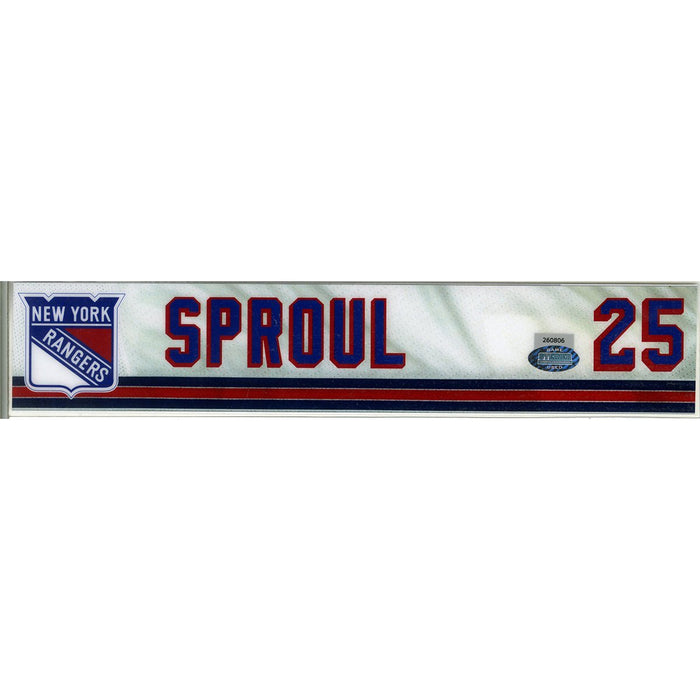 Ryan Sproul #25 New York Ranger 2017/2018 Game Used Locker Room Name Plate