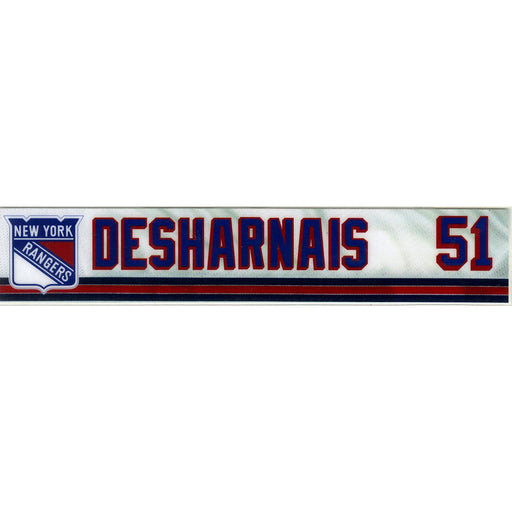 David Desharnais# 51  New York Ranger 2017/2018 Game Used Locker Room Name Plate