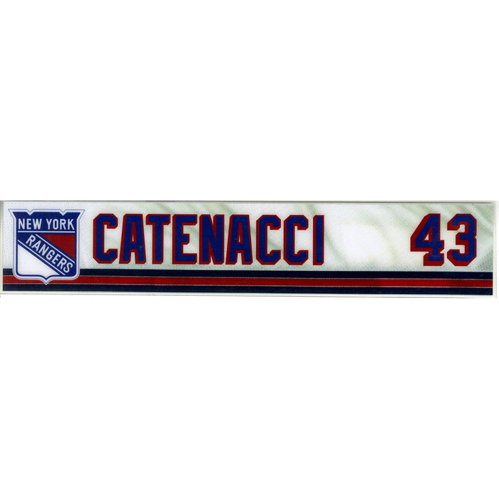 Daniel Catenacci #  43 New York Ranger 2017/2018 Game Used Locker Room Name Plate