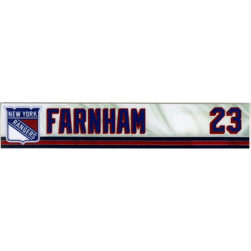 Bobby Farnham # 23   New York Ranger 2017/2018 Game Used Locker Room Name Plate