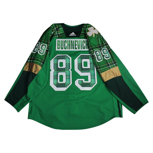 Pavel Buchnevich New York Rangers 2017-2018 St. Patrick’s Day Pre-Game Used #89 Green Warm-Up Jersey Size 56