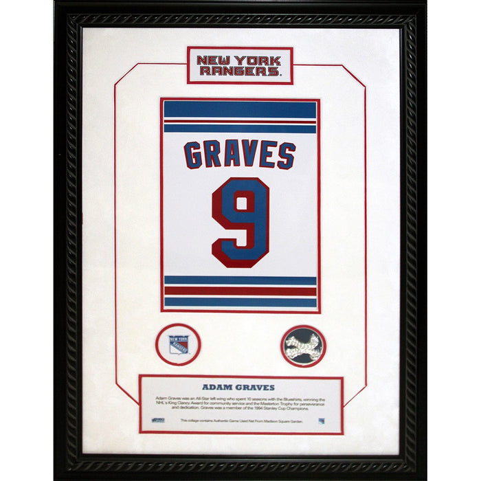 Adam Graves 9 Retired Number NY Rangers 14x20 Framed Collage w Nameplate