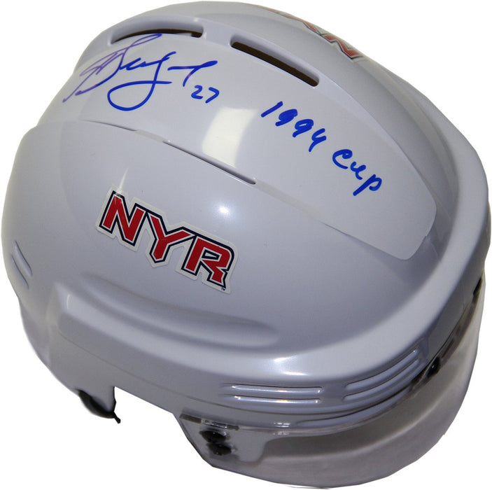 Alexei Kovalev Signed New York Rangers White Replica Mini Helmet w 1994 Cup Insc