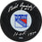 Bill Gadsby New York Rangers Signed Hockey Puck W HOF 1970Insc. (AJ Sports Auth)