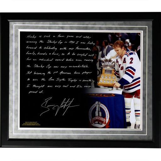 Brian Leetch Facsimile 1st American Conn Smythe Winner Framed Metallic 16x20 Story Photo