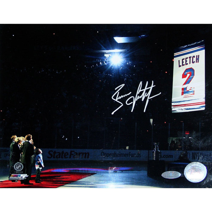 Brian Leetch Retirement Night Banner Raising Horizontal 8x10 Photo