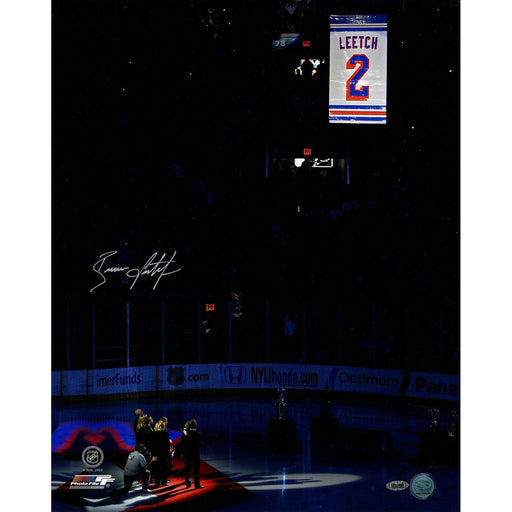 Brian Leetch Retirement Night Banner Raising Vertical 16x20 Photo