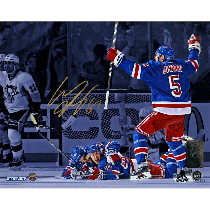 Carl Hagelin Signed Game 5 Winner Celebration vs Penguins 8x10 Photo