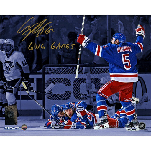 Carl Hagelin Signed Game 5 Winner Celebration vs Penguins 8x10 Photo w GWG Game 5 Insc