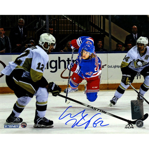 Carl Hagelin Signed Game 5 Winning Shot vs Penguins 8x10 Photo