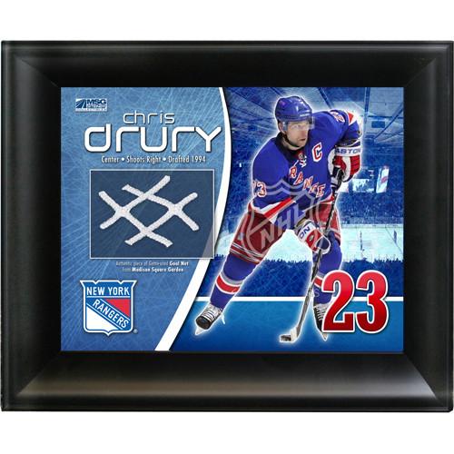 Chris Drury New York Rangers Game Used Net 11X14 Photo Collage