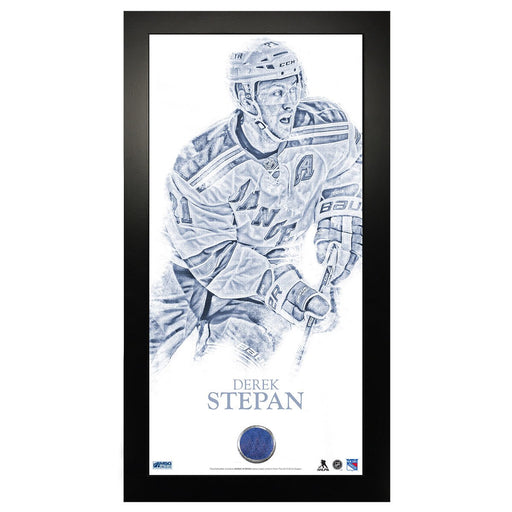 Derek Stepan Sketch Graphic 10x20 Photo Collage w Game Used Jersey