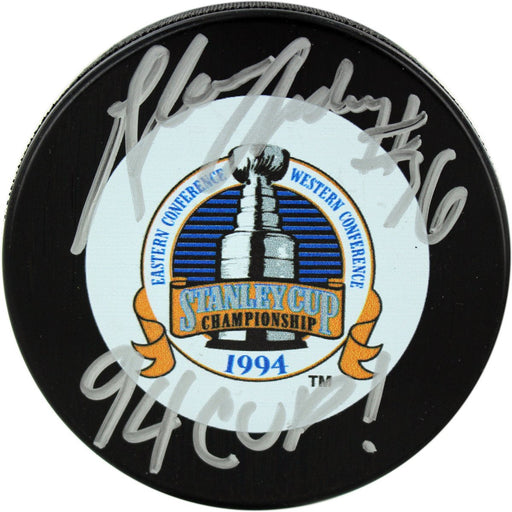 Glenn Anderson Signed 1994 Stanley Cup Puck w94 Cup Insc.