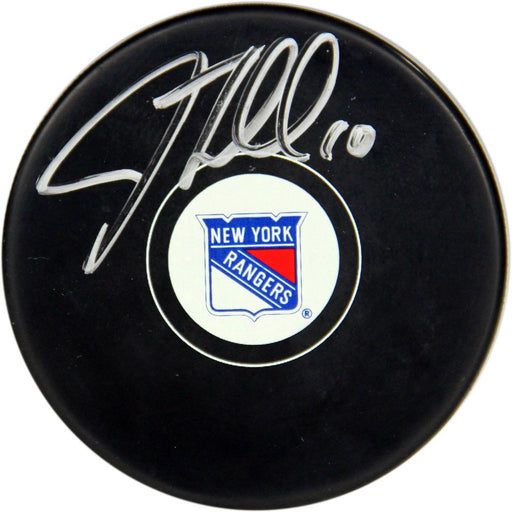 J.T. Miller Signed Ranger Logo Puck