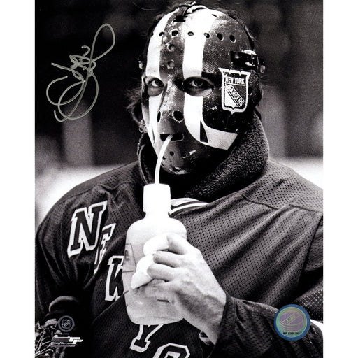 John Davidson Signed Drinking Water New York Rangers 8x10 Photo