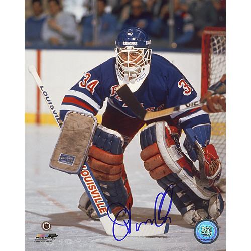 John Vanbiesbrouck Rangers Blue Jersey 8x10 Photo