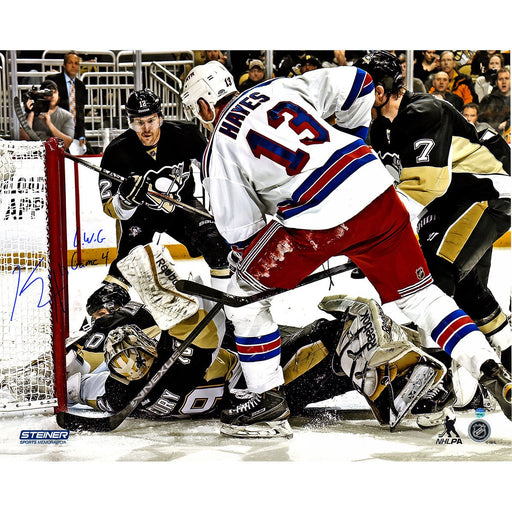 Kevin Hayes New York Rangers Overtime Goal Against Marc Andre-Fleury 16x20 Photo w GWG Game 4 Insc