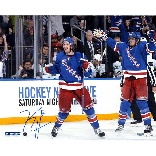 Kevin Hayes Signed Rangers vs San Jose celebrating 16x20 Photo