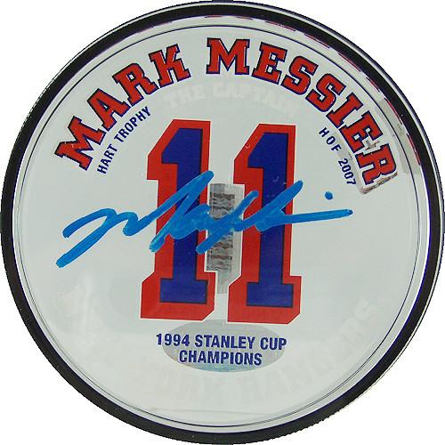 Mark Messier Rangers Acrylic Stat Puck