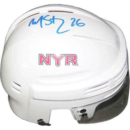 Martin St. Louis Signed New York Rangers Logo White Mini Helmet