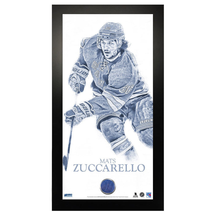 Mats Zuccarello Sketch Graphic 10x20 Photo Collage w Game Used Jersey