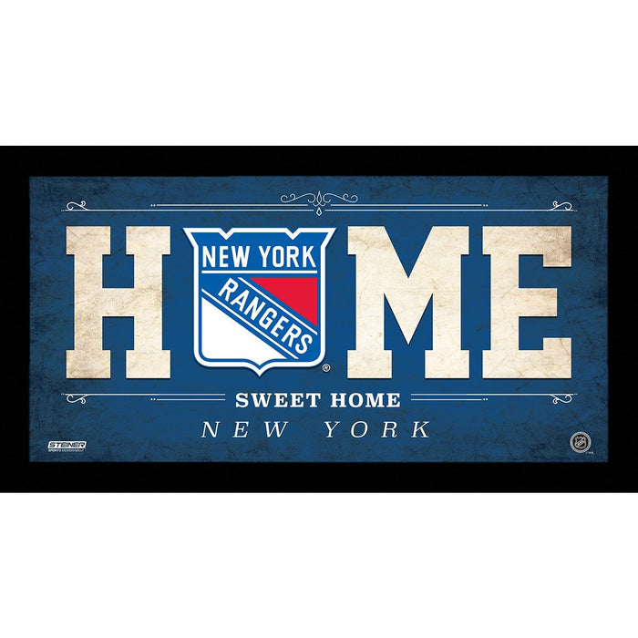 New York Rangers 6x12 Home Sweet Home Sign w Game Used Net