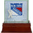 New York Rangers Glass Single Case with Team Logo Background and Authentic Game Used Net