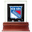 New York Rangers Glass Single Puck Case with Team Logo Background