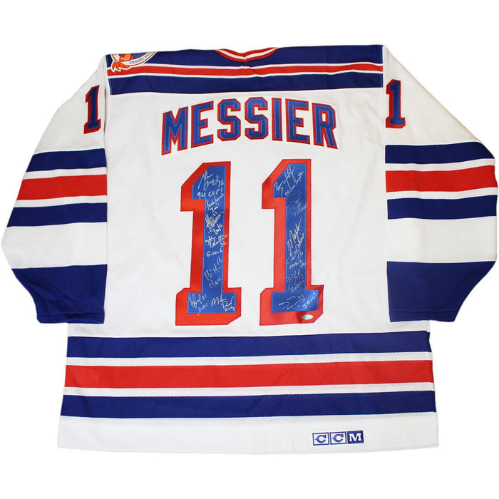 New York Rangers Multi Signed Mark Messier 1994 Stanley Cup Model Jersey (13 Sigs)