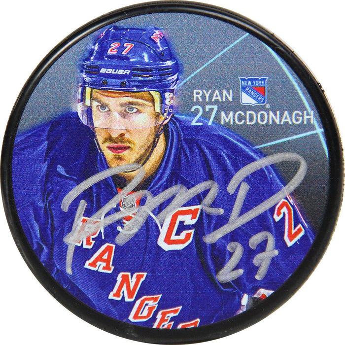 Ryan McDonagh Signed New York Rangers Sherwood Photo Puck