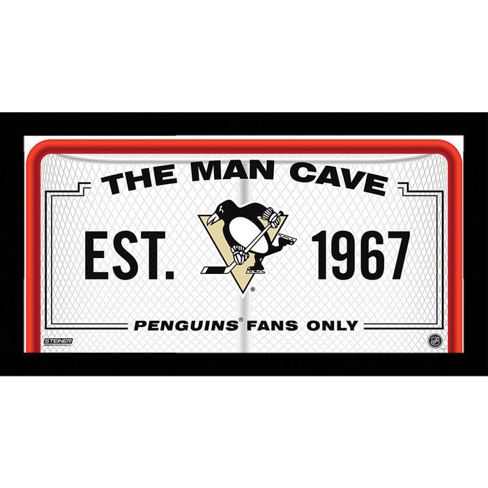 Pittsburgh Penguins Man Cave Sign 10x20 Framed Photo