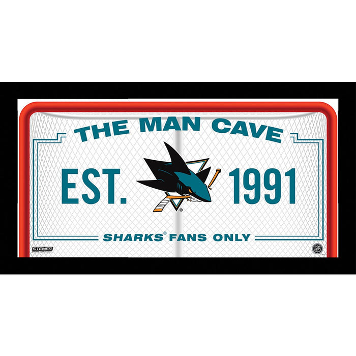 San Jose Sharks Man Cave Sign 10x20 Framed Photo