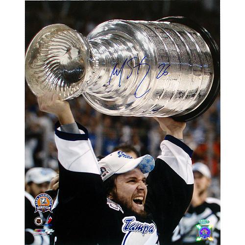 Martin St Louis Lightning Cup Over Head 16x20 Photo