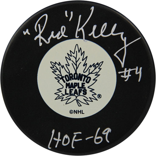 Red Kelly Signed Toronto Maple Leafs Puck w HOF 69 Insc. (Sport Authentix Auth)