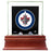 Winnipeg Jets Glass Single Puck Case with Team Logo Background