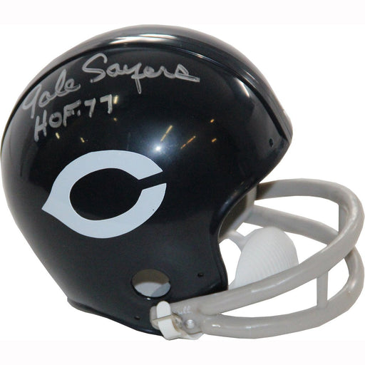 Gale Sayers Signed Mini Helmet w HOF insc (JSA COA)