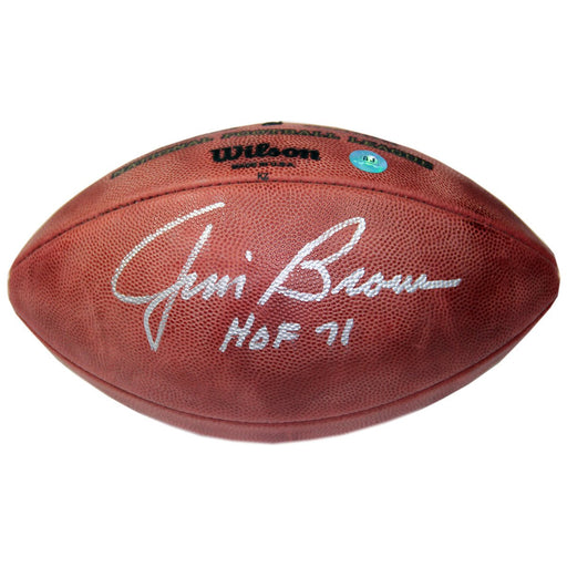 Jim Brown Signed NFL Wilson Game Model Football - Cleveland Browns w HOF 71 Insc (AJ Sports Auth)