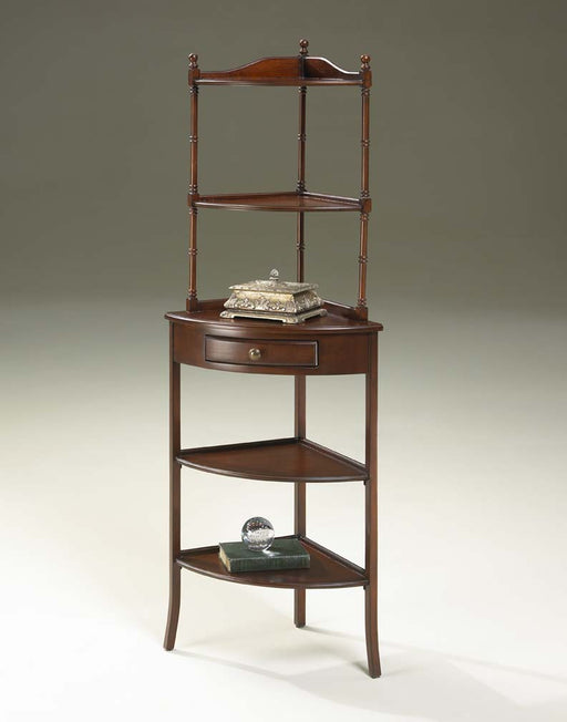 BUTLER 1740024 CORNER ETAGERE - Plantation Cherry