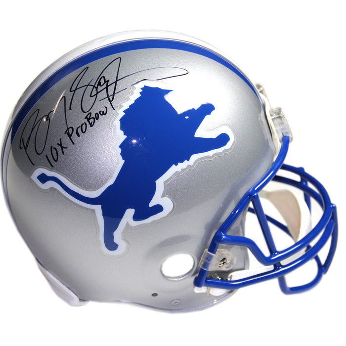 Barry Sanders Signed Detroit Lions Full-Size Authentic Helmet w 10x Pro Bowl Insc