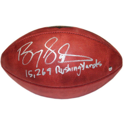 Barry Sanders Signed NFL Duke Football w 15269 Rushing Yards Insc