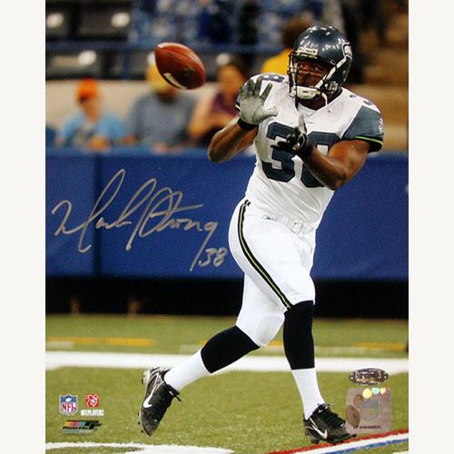 Mack Strong White Jersey Catch Vertical 8x10