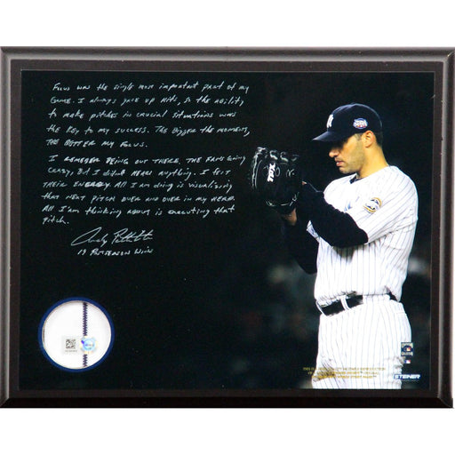 Andy Pettitte Facsimile Postseason Focus 8x10 Plaque w Game Used Jersey