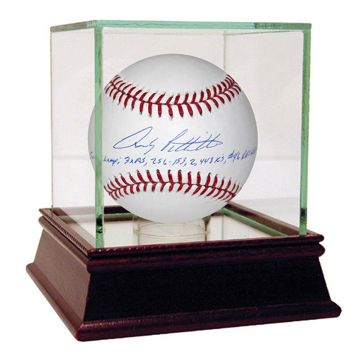 Andy Pettitte Signed MLB Baseball w 5x WS Champ 3x AS 256-153 2448 Ks 46 Retired 82315 Insc. (LE46)